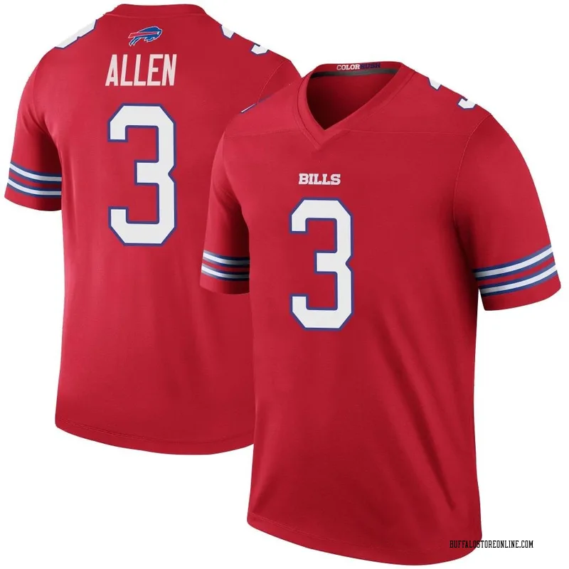 Men's Nike Josh Allen Red Buffalo Bills Color Rush Vapor Limited Jersey, Size: 2XL