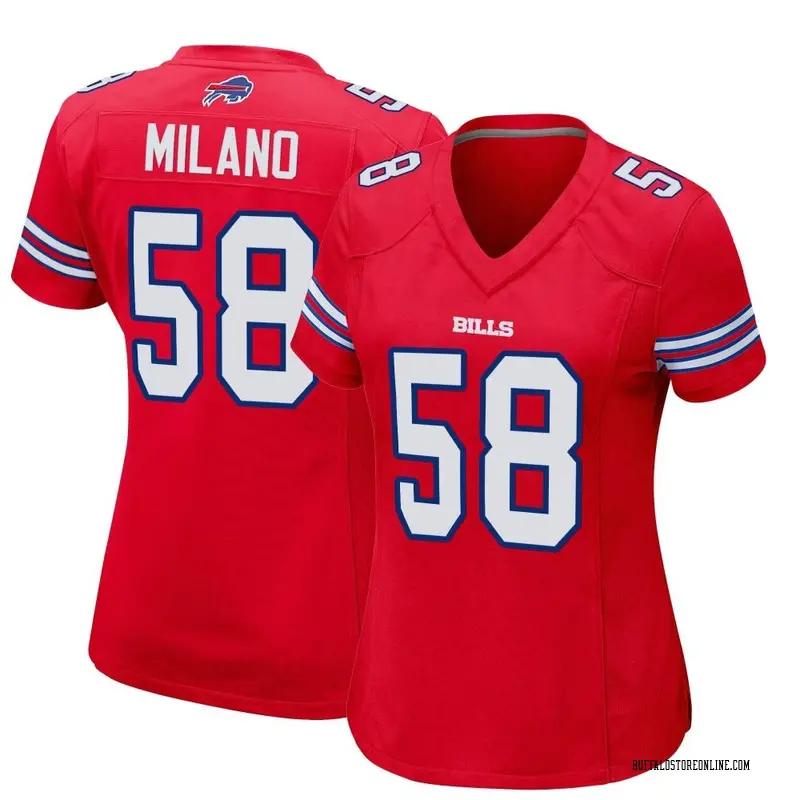 Nike Game Red Alternate Matt Milano Buffalo Bills Jersey