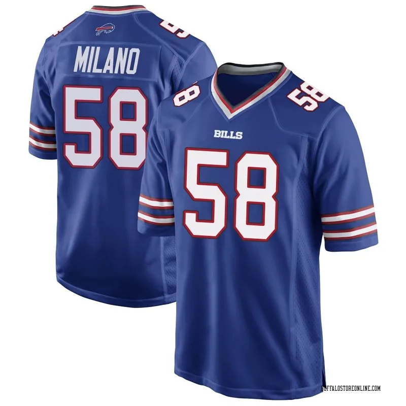 Matt Milano Men's Game Jersey White Bills